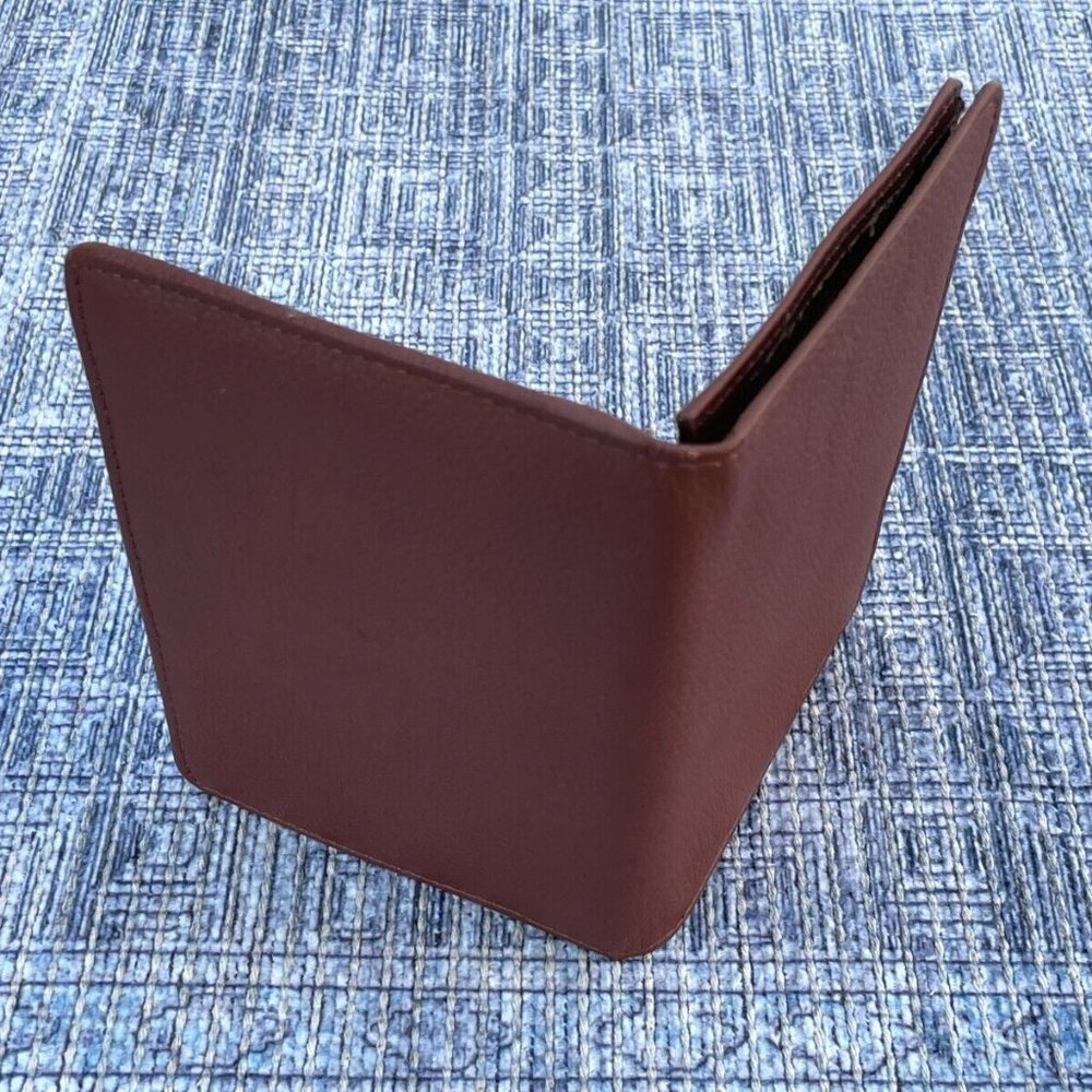 Leather Passport Holder Wallet Handmade Brown Card Holder Clutch Purse - Picture 11 of 12